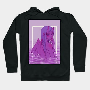 Demon Anime Girl, Digital Painting Hoodie